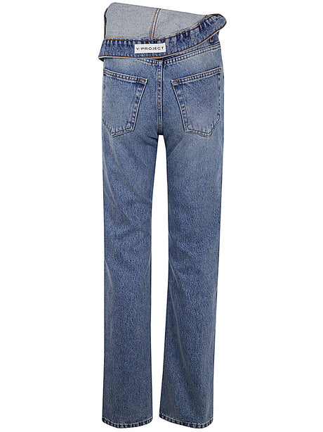 Y/PROJECT Asymmetric Cut Jeans for Women - FW24