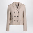 THE GARMENT Double-Breasted Beige Wool Blend Jacket