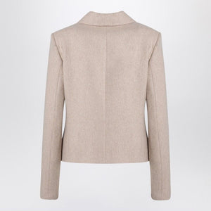 THE GARMENT Double-Breasted Beige Wool Blend Jacket