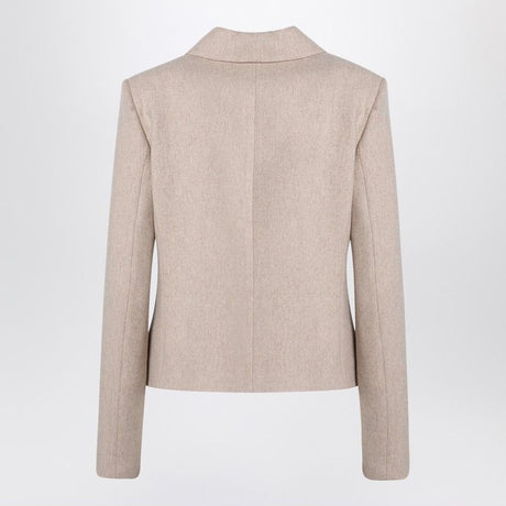 THE GARMENT Double-Breasted Beige Wool Blend Jacket