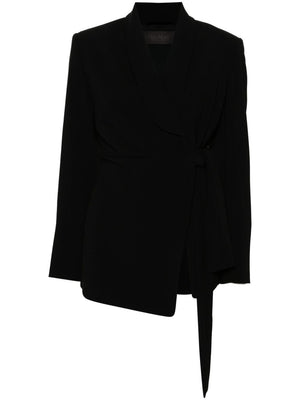 MAX MARA PIANOFORTE Double-Breasted Draped Outerwear Jacket