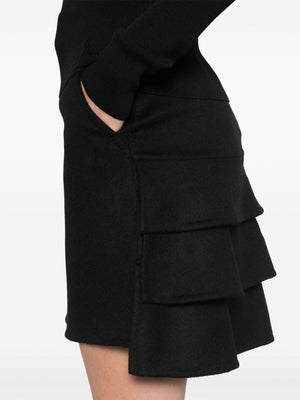 MAX MARA Chic High-Low Wool Skirt - Thigh-Length