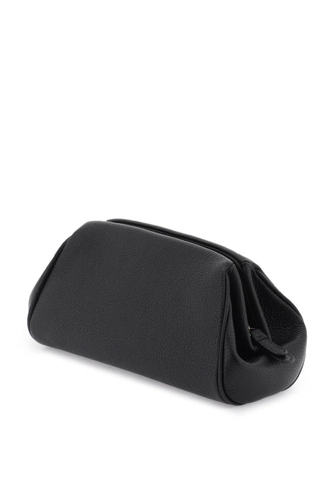 FERRAGAMO Sleek and Sophisticated Black Leather Clutch for Women
