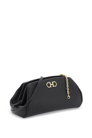 FERRAGAMO Sleek and Sophisticated Black Leather Clutch for Women