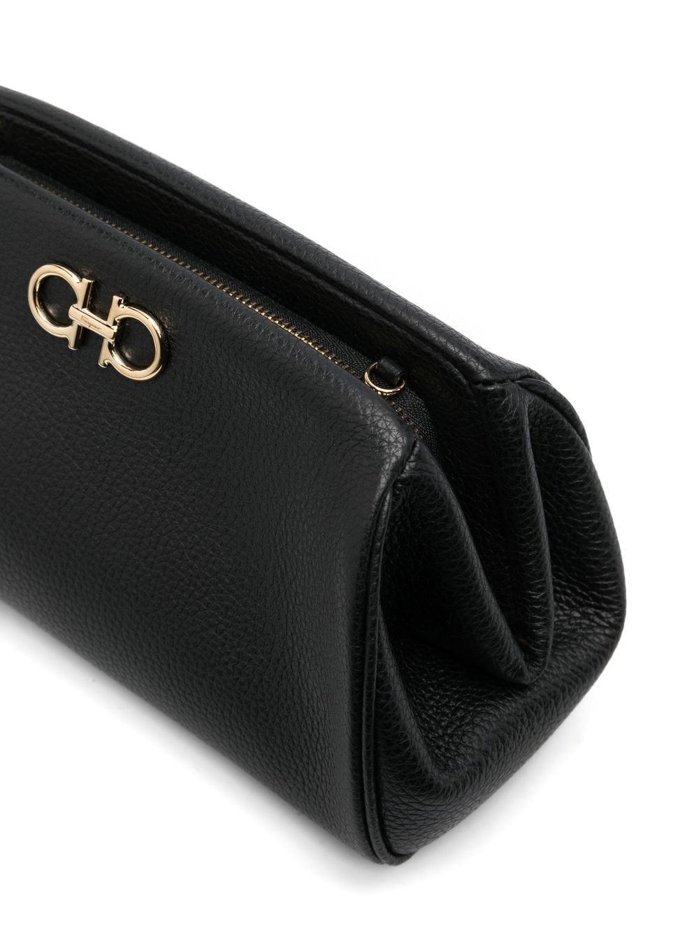FERRAGAMO Sleek Black Leather Clutch for Women - SS24 Collection