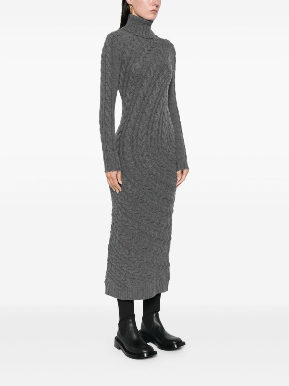 MAX MARA Sophisticated Long Cable Knit Dress