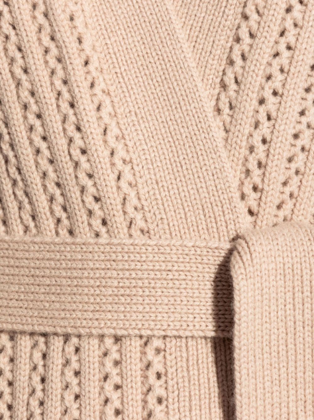 MAX MARA Powder Pink Cashmere-Blend Thigh-Length Cardigan