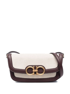 FERRAGAMO Nude Beige Trapezio Crossbody Handbag - SS23 Collection for Women