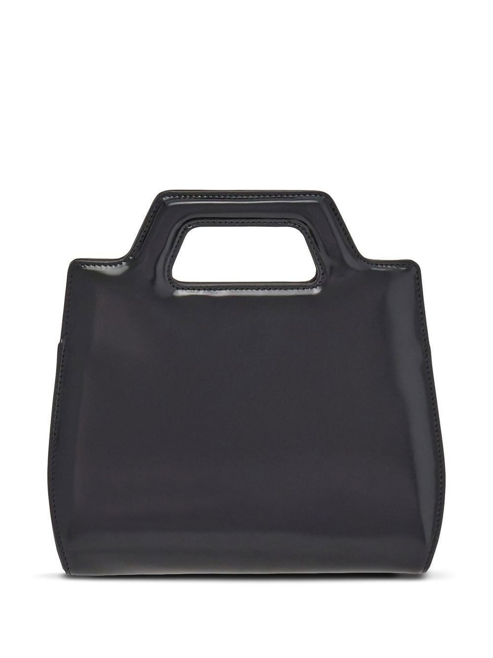 FERRAGAMO Chic Mini Black Calf Leather Top-Handle Handbag for Women SS24