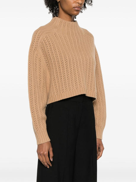 MAX MARA Luxurious Camel Brown Cashmere Blend Sweater