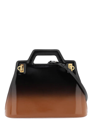 FERRAGAMO Geometric Gradient Leather Handbag for Fashionable Women