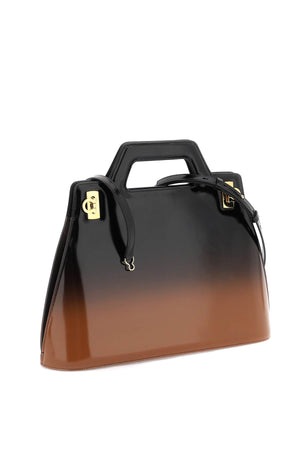 FERRAGAMO Geometric Gradient Leather Handbag for Fashionable Women