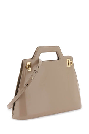 FERRAGAMO Geometric Lines Beige Handbag for Women - SS24 Collection