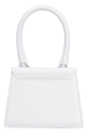 JACQUEMUS Mini Smooth Leather Handbag with Gold-Tone Hardware and Adjustable Strap - White, 12x8.5 cm