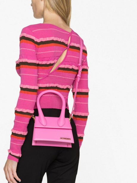 JACQUEMUS Fuchsia Pink Leather Handbag for Women - FW23 Collection