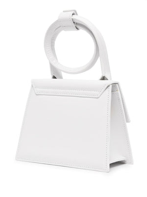 JACQUEMUS Chic and Compact White Leather Crossbody Bag for Women