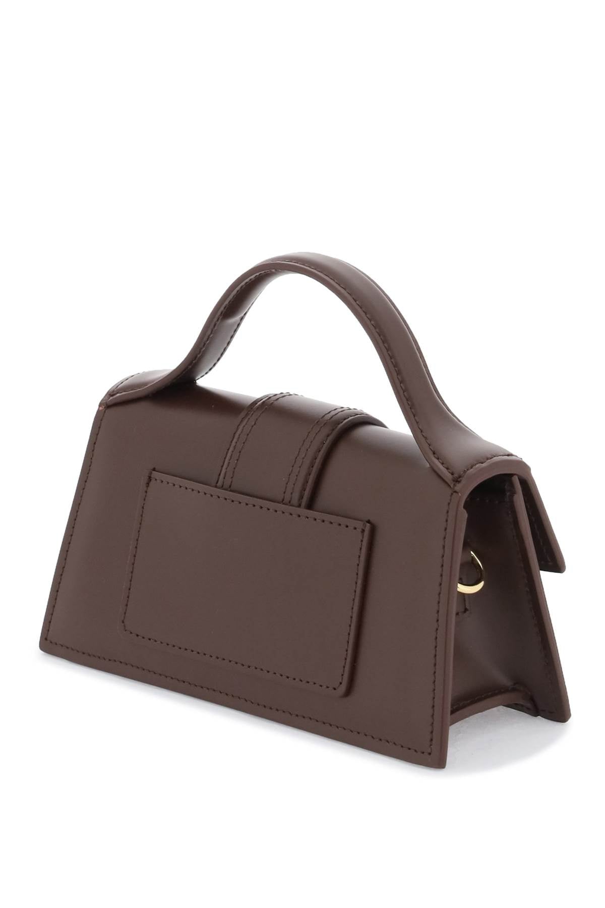 JACQUEMUS Chic Mini Leather Handbag with Gold Details and Convertible Strap - Brown