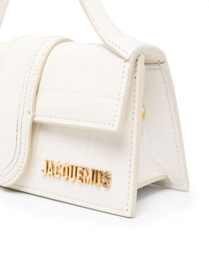 JACQUEMUS Mini Crocodile Effect Handbag with Gold Accents