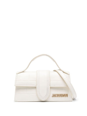 JACQUEMUS Mini Crocodile Effect Handbag with Gold Accents