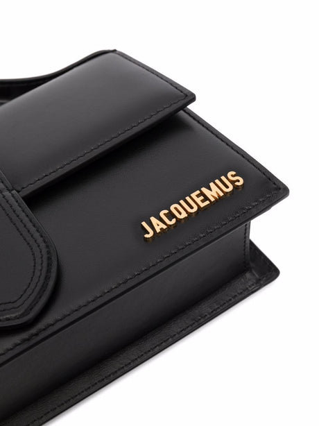 JACQUEMUS Black Leather Shoulder Bag for Women - SS24 Collection