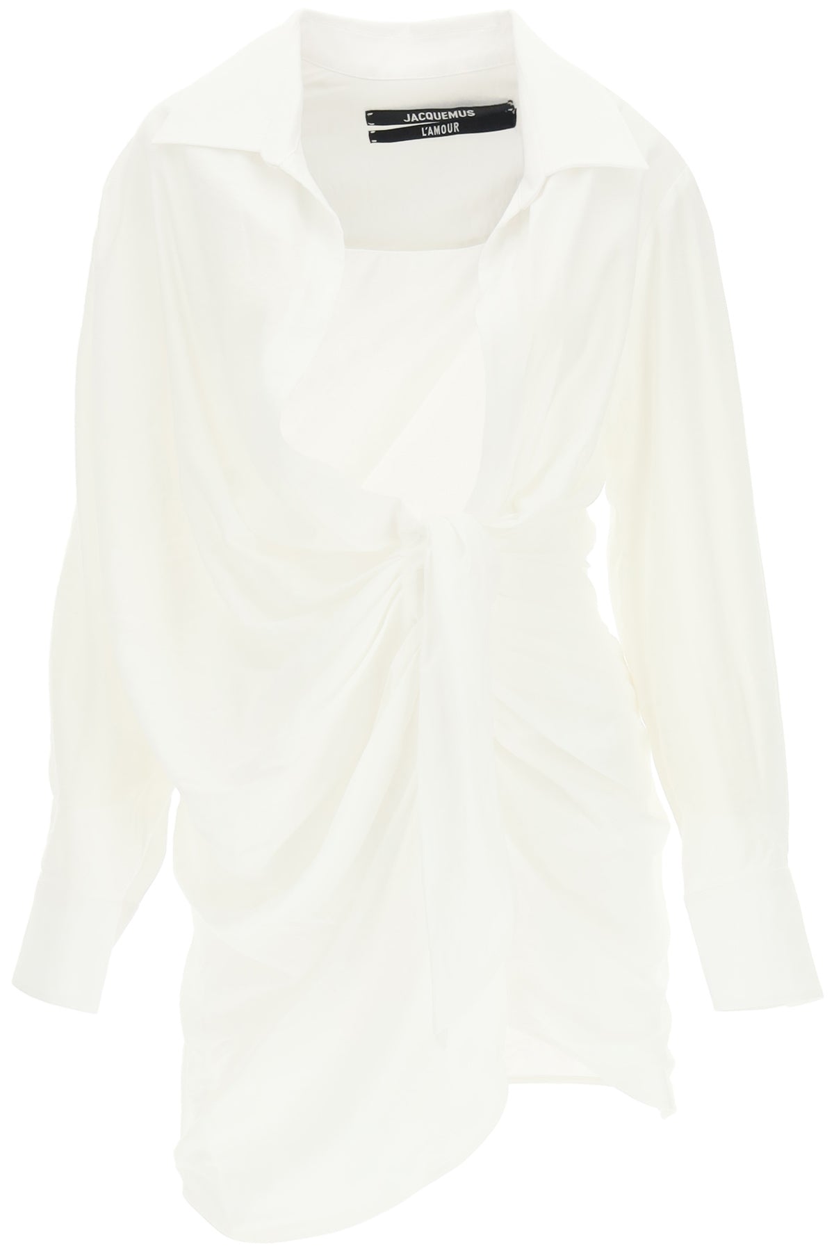 JACQUEMUS White Knotted Asymmetrical Minidress for Women