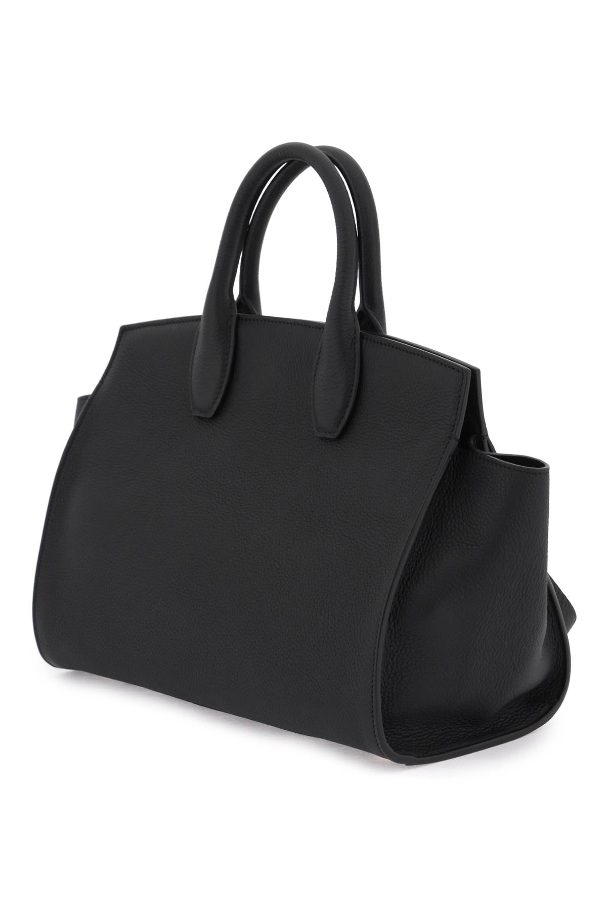 FERRAGAMO Luxurious Black Calf Leather Tote Bag for the Fashionable Woman