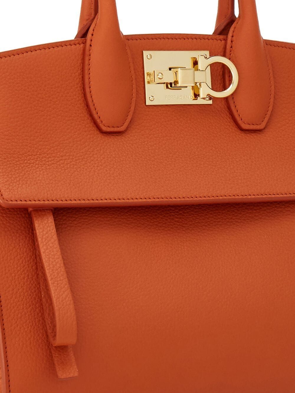 FERRAGAMO Luxurious Brown Calf Leather Handbag for the Modern Woman