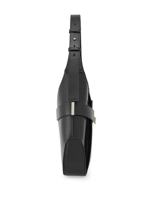 FERRAGAMO Black Asymmetrical Pocket Shoulder Bag for Women - SS24 Collection