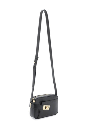 FERRAGAMO Smooth Leather Camera Handbag for Women - Adjustable Strap and Gancini Hook Buckle