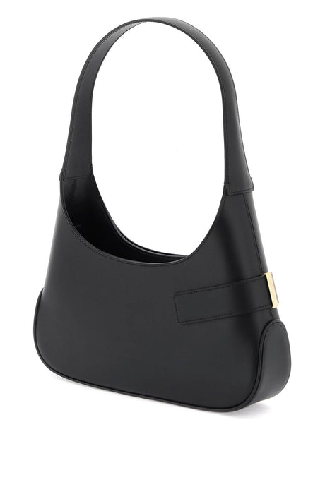 FERRAGAMO Sleek and Chic Black Leather Shoulder Handbag for Women