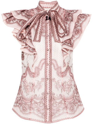 ZIMMERMANN Elegant Silk Blend Top with Pussy-Bow