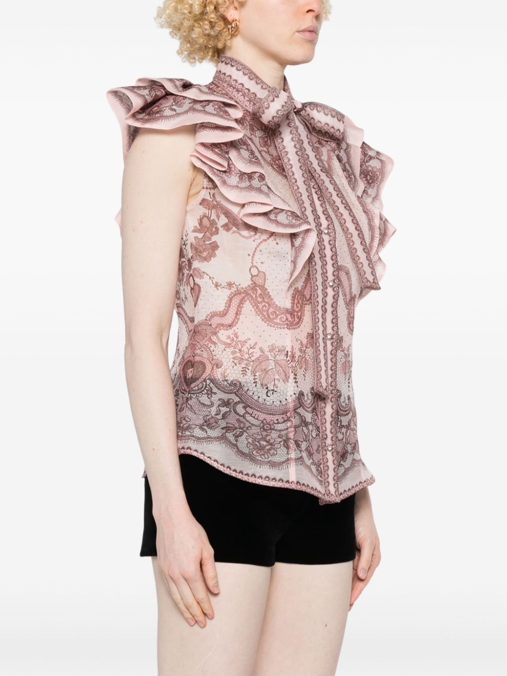 ZIMMERMANN Elegant Silk Blend Top with Pussy-Bow