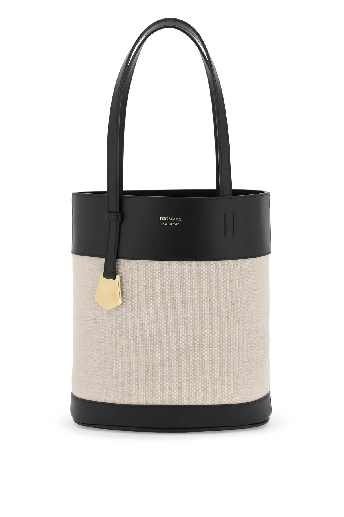 FERRAGAMO Charming Linen and Cotton Canvas Tote for Women - SS24