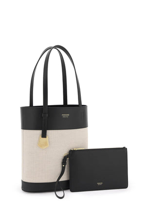 FERRAGAMO Charming Linen and Cotton Canvas Tote for Women - SS24