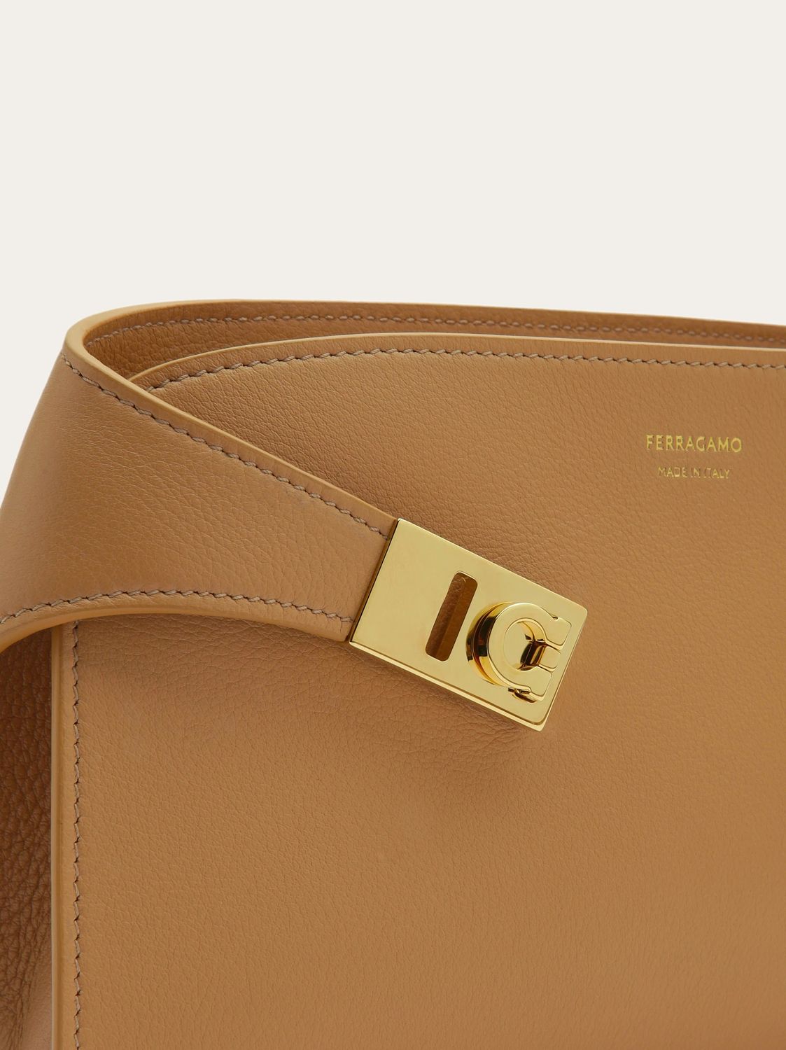 FERRAGAMO Modern Beige Calfskin Handbag for Women