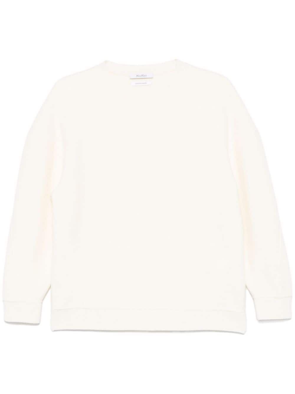 MAX MARA Luxurious Wool-Cashmere Blend Crewneck Sweater - Ivory