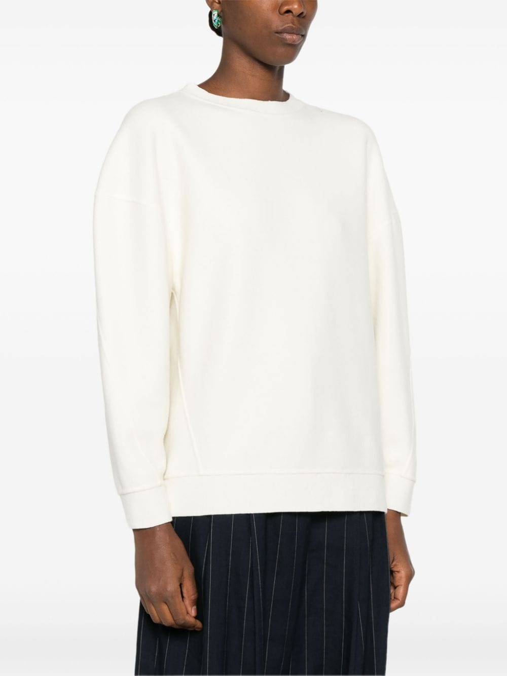 MAX MARA Luxurious Wool-Cashmere Blend Crewneck Sweater - Ivory