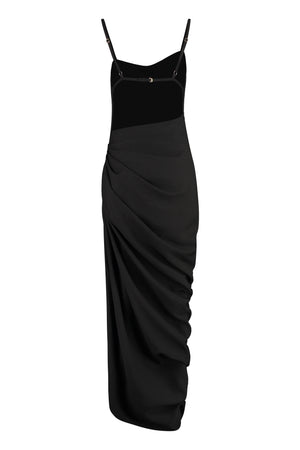 JACQUEMUS Black Draped Asymmetric Dress for Women in SS24 Collection
