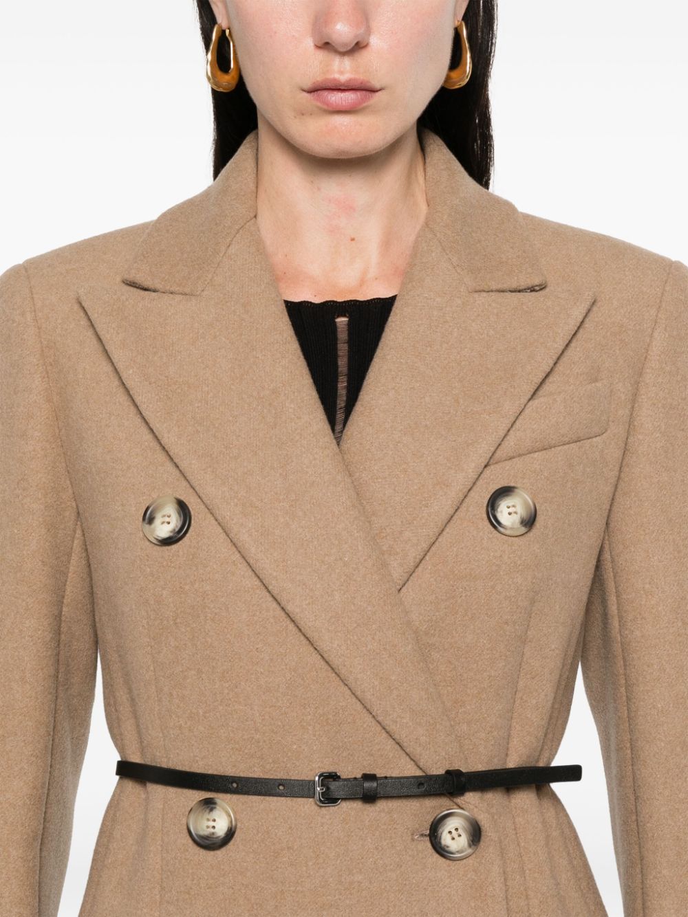 MAX MARA SPORTMAX Double-Breasted Wool-Cashmere Blend Jacket