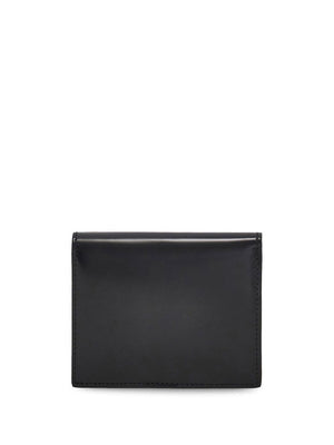 CHLOÉ Black Leather Wallet with Gancini Hook Closure - Women's Fashion Accessory