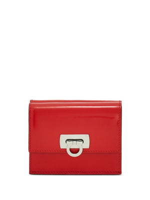 FERRAGAMO Gorgeous Red Leather Wallet for Women | FW23 Collection