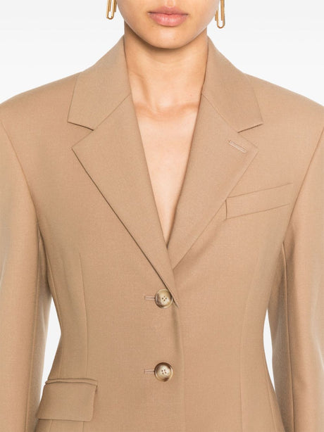 MAX MARA SPORTMAX Elegant Sand Beige Wool Jacket