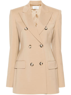 MAX MARA SPORTMAX Elegant Taupe Wool Double-Breasted Jacket