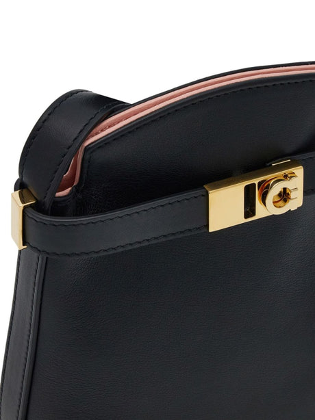 FERRAGAMO Elegant Mini Black Leather Handbag