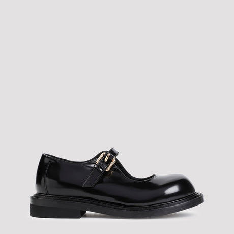 MOSCHINO Elegant 3cm Heel Leather Loafers