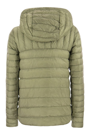 CANADA GOOSE Glossy Green Roxboro Short Down Jacket with Hood for Women - FW23
