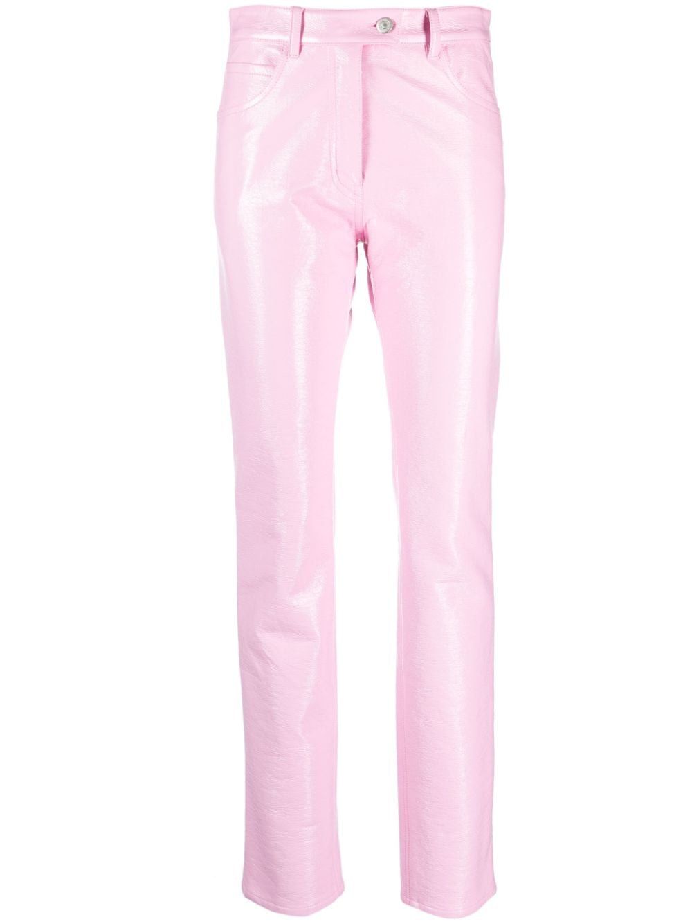 COURREGÈS Rose 5-Pocket Vinyl Pants for Women - SS24 Collection