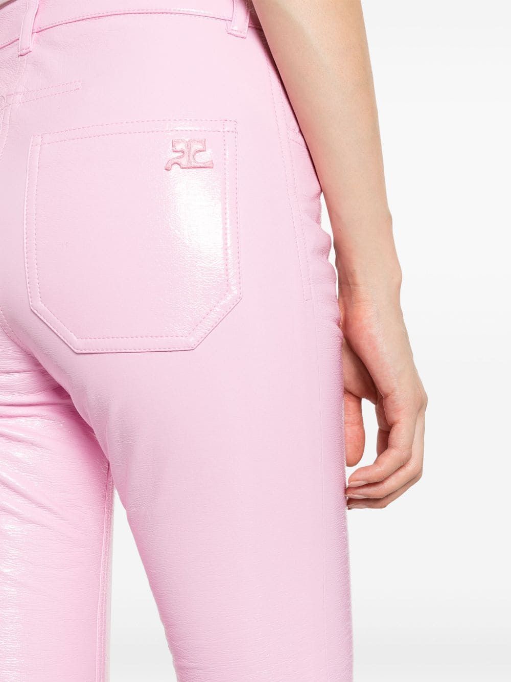 COURREGÈS Rose 5-Pocket Vinyl Pants for Women - SS24 Collection