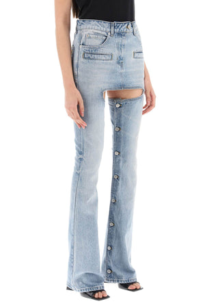COURREGÈS Blue 'Chaps' Cut-Out Jeans for Women - SS23 Collection