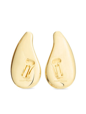 COURREGÈS Golden Tear Drop Earrings